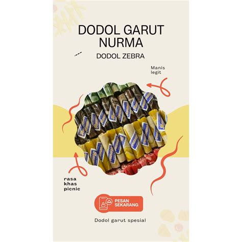 Jual Dodol Garut Rasa Original Dodol Zebra Khas Picnic 500g Shopee