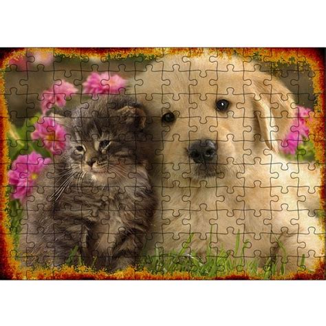 Tablomega Ahşap Mdf Puzzle Yapboz Yavru Kedi ve Köpek 120 Fiyatı