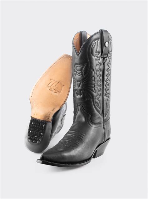 Bota Vaquera Tacón Cubano Montana Negro Estilo 1041 Siete Leguas US