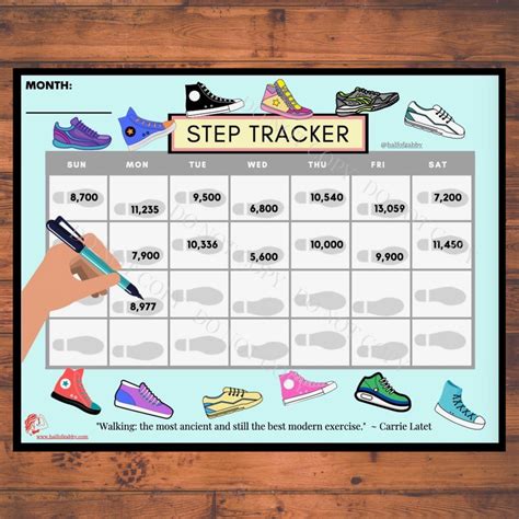 Step Tracker Monthly Step Tracker Step Journal Step Log Step Tracker