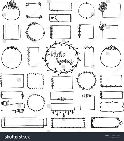 Doodles Bullet Journal Banners Elements Notebook Stock Vector (Royalty ...