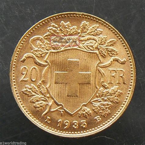 B Swiss Helvetia Francs Gold Coin