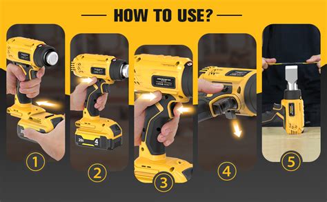 Cordless Heat Gun For Dewalt 20v Battery Livowalny 350w 990°f 532°c Airflow 300l Min Fast