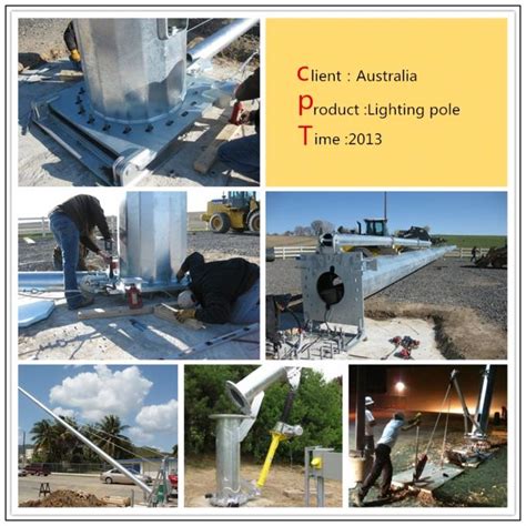 7m Double Arm Hot Dip Galvanized Steel Pole For Street Lighting