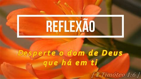 Desperte o Dom de Deus que há em Ti Reflexão YouTube