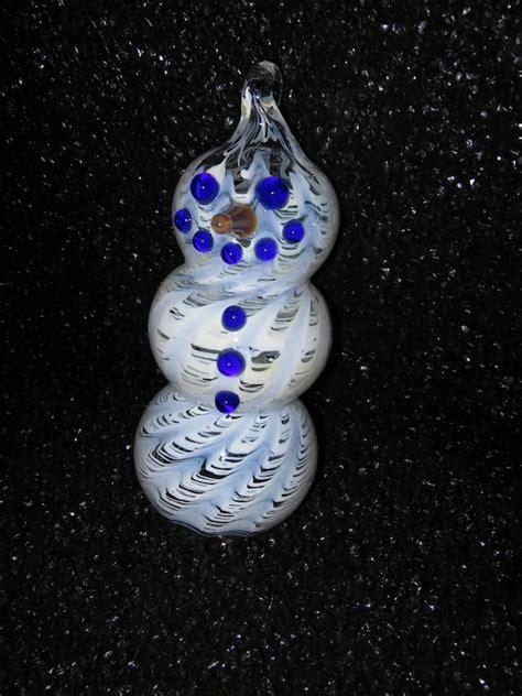 Hand Blown Glass Snowman Christmas Ornament | Etsy