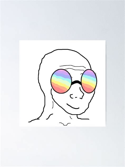 Wojak Rainbow Glasses Poster For Sale By Marjard Redbubble