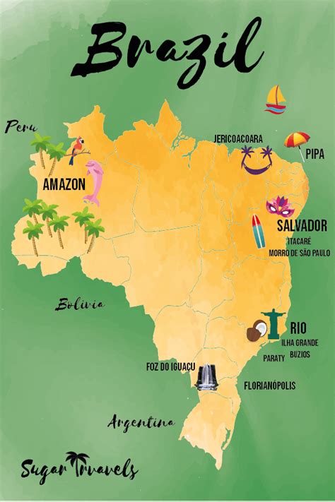 Brazil Map Travel Guide Brazil Travel Brazil Travel Guide Brazil Map