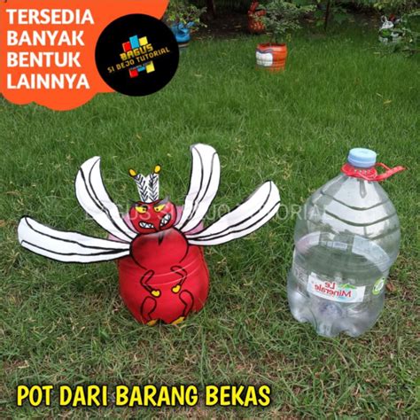 Jual POT GALON BEKAS LEMINERALE KERAJINAN TANGAN BENTUK NYAMUK PRAKARYA