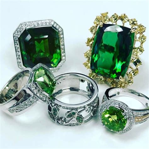 Green Tourmaline, Peridot, and Tsavorite Garnet!!! These rings are ...