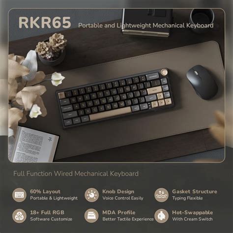 Royal Kludge Rk R Gasket Rgb Hot Swappable Wired Knob Style Mechanical Keyboard Ii Plug And