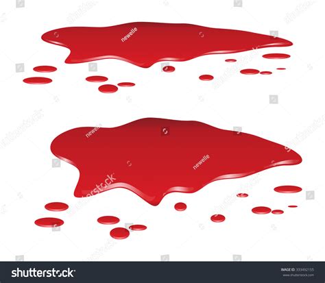 Blood Puddle Set Red Drop Blots Stock Vector 333492155 Shutterstock