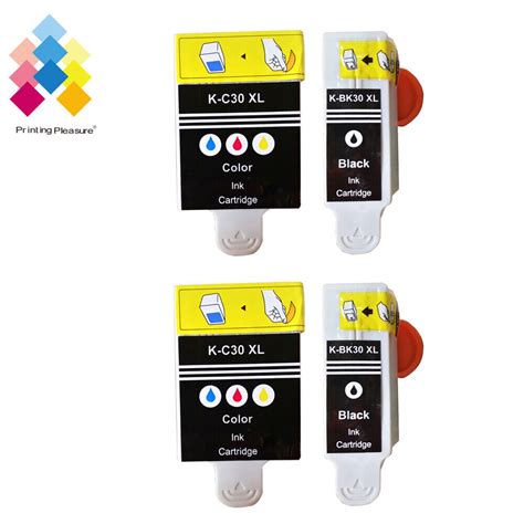 4 Kodak Ink Cartridge For 30 Xl Black 30cl Esp C315 C310 C110 C115 Hero