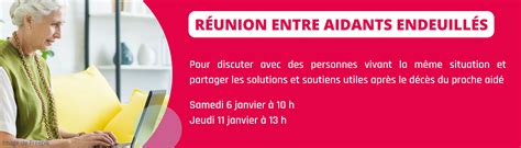 Prochaines réunions entre aidants A2MCL