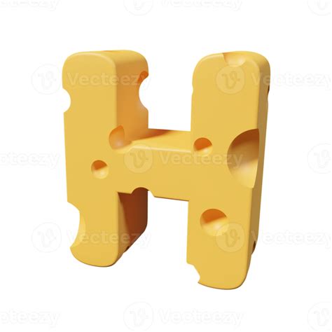 Cheese Letters H 3d Font Render 14389603 Png