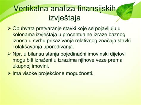 Ppt Glavni Instrumenti I Postupci Analize Finansijskih Izvje Taja