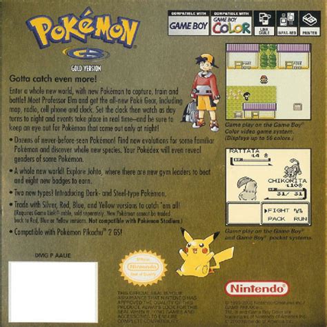 Pokemon Gold Version Box Shot for Game Boy Color - GameFAQs