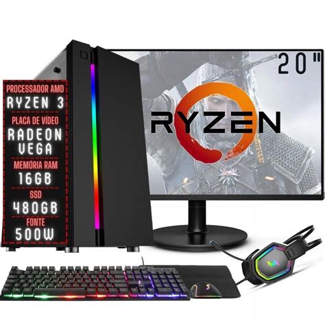 Pc Gamer Completo Monitor Ryzen Casas Bahia