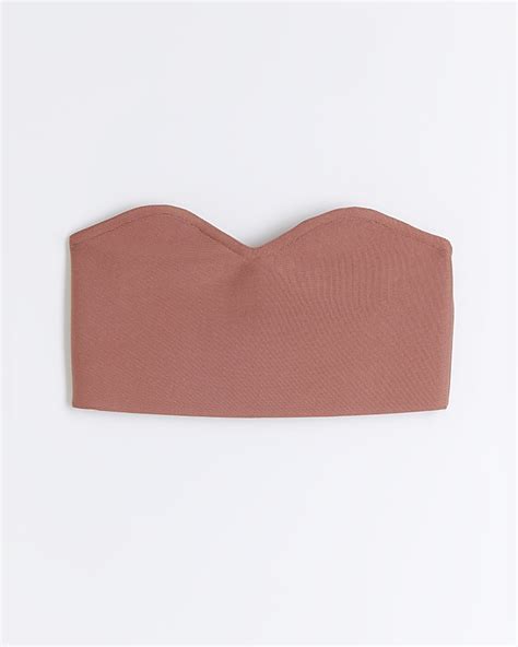Pink Bandage Bandeau Bikini Top River Island