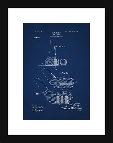 Golf Club Patent Blue Small