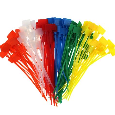 250 Pcs 7Colors Nylon Cable Marker Ties Self Locking Cord Write On