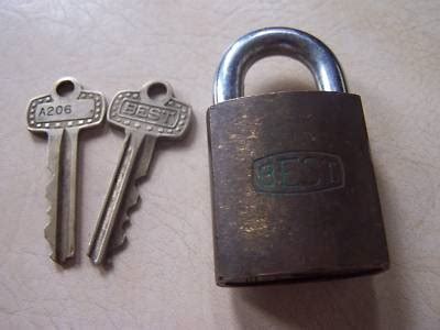 Vintage Brass Best Padlock Lock Chevrolet W Keys A Antique