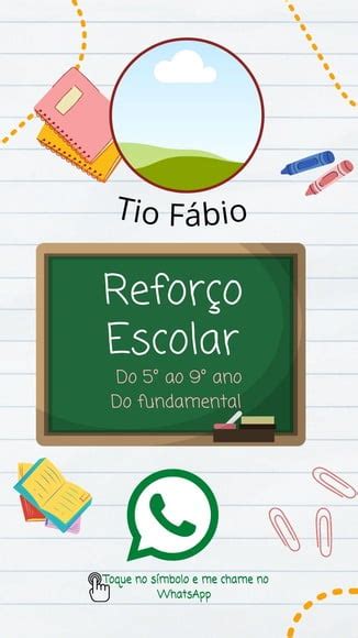 Cartão Digital Interativo Reforço Escolar Elo7