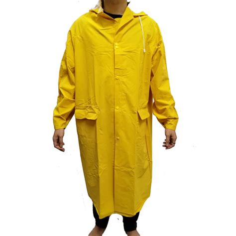 Heavy Duty Rain Coat (1.1kg) Raincoat with Button Yellow Color (1 piece ...