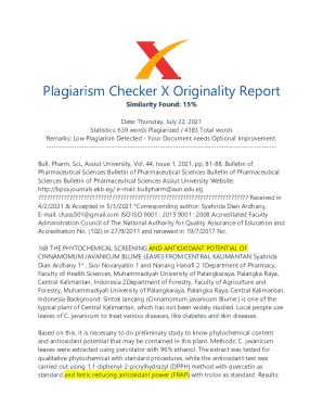 Fillable Online Plagiarism Checker X Report Originality Assessment