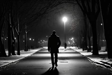 Premium AI Image Walk Alone At Lonely Night