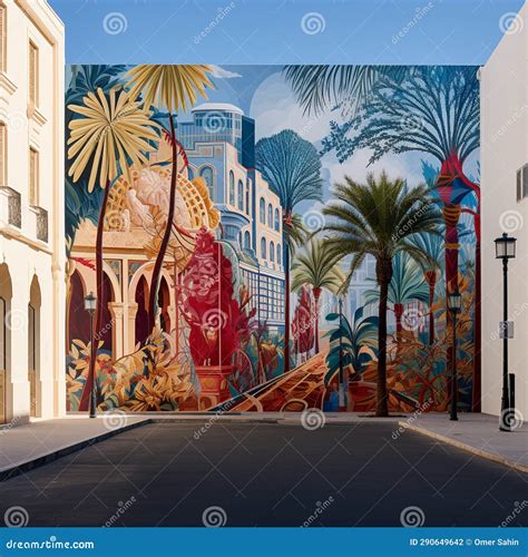 Stunning Mural in the Streets of Tunis Stock Photo - Image of