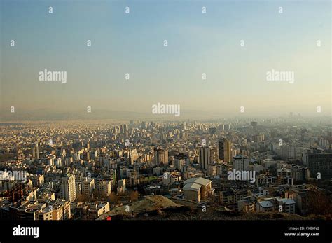 tehran skyline  sunset iran stock photo alamy