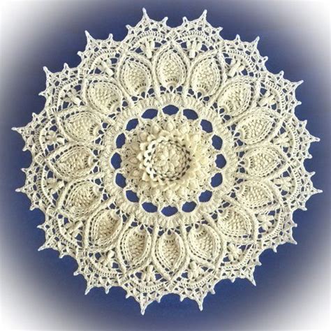 Large Crochet Doily Highly Textured Handmade Crocheted Doily Etsy In