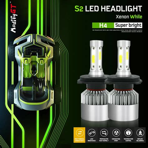 Modifygt S2 LED H4 Led H7 Led H11 H1 H3 9005 9006 8000LM 12V 72W 6500K