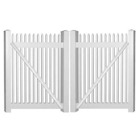 Weatherables Hartford Ft W X Ft H White Vinyl Picket Fence Double