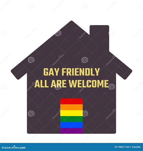 Concepto De Amistad Gay Icono De La Casa Con Bandera Del Orgullo Gay Ilustraci N Vectorial