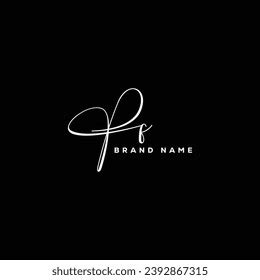 Pf Handwriting Logo Vector Templates Pf Stock Vector Royalty Free