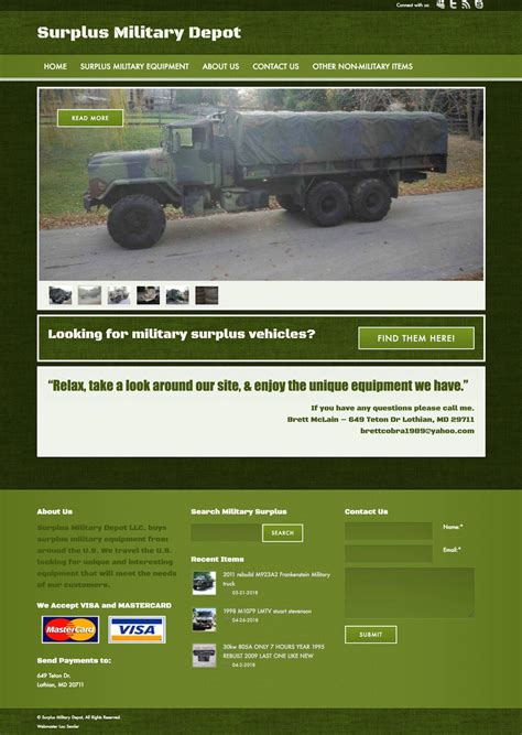 Surplus Military Depot Website - Bold Print Design Studio