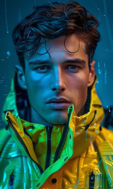 Premium Photo Fashion Of Athletic Male Model With Nylon Windbreaker