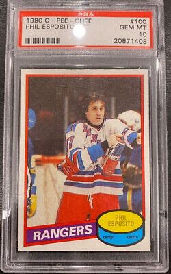 1980 OPC O Pee Chee 100 Phil Esposito Gem Mint PSA 10 POP 5 EBay