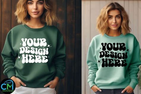 Gildan Sweatshirt Woman Mockup Graphic By Craft Mockup