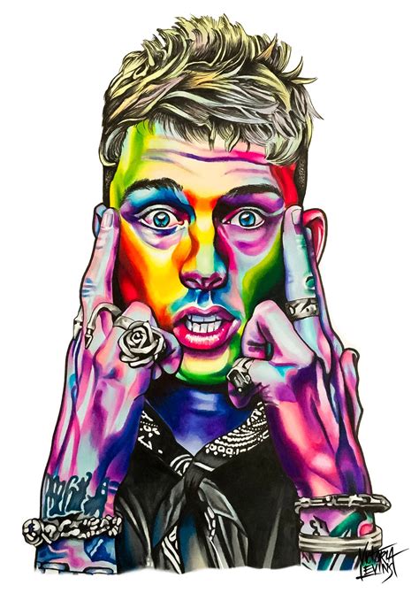 Download Machine Gun Kelly Comic Art Wallpaper