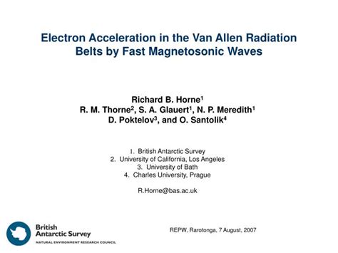 Ppt Electron Acceleration In The Van Allen Radiation Belts By Fast