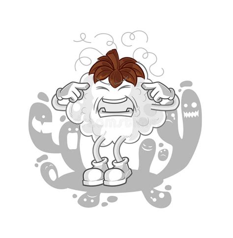 Depressed Cotton Character Cartoon Vector Stock Vector Illustration