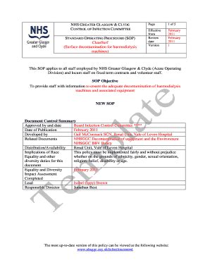 Fillable Online NHS GREATER GLASGOW CLYDE Page 1 Of 5 C INFECTION