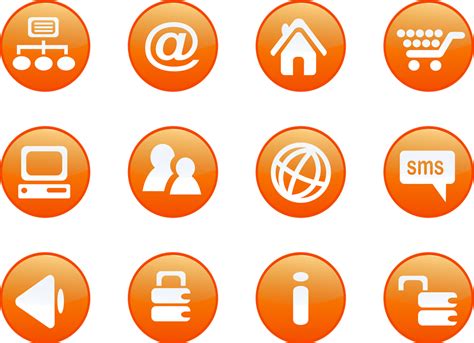 Orange Icons | Free Stock Photo | Collection of round orange icon ...