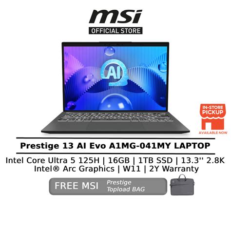 MSI Prestige 13 AI Evo A1MG 041MY Intel Core Ultra 5 125H 16GB 1TB SSD