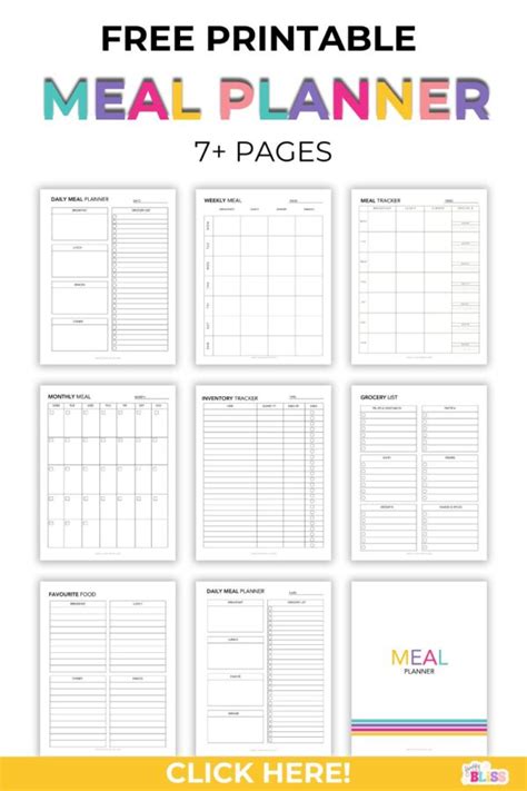 Free Printable Meal Planner Flowify Bliss