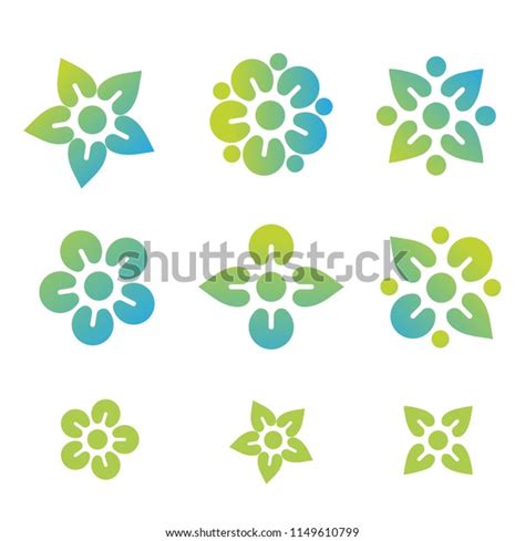 Abstract Flower Shape Logo Design Vector Stock Vector Royalty Free