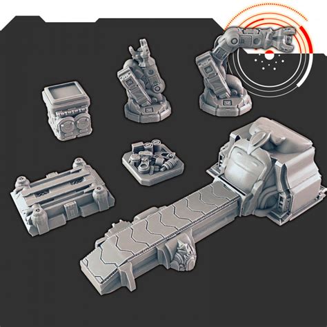 D Printable Sci Fi Scenery Droid Factory Support Free By Evan